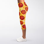 Pepperoni Pizza Print Women's Capri Leggings