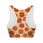 Pepperoni Pizza Print Women's Sports Bra