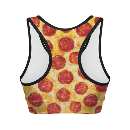 Pepperoni Pizza Print Women's Sports Bra
