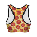 Pepperoni Pizza Print Women's Sports Bra