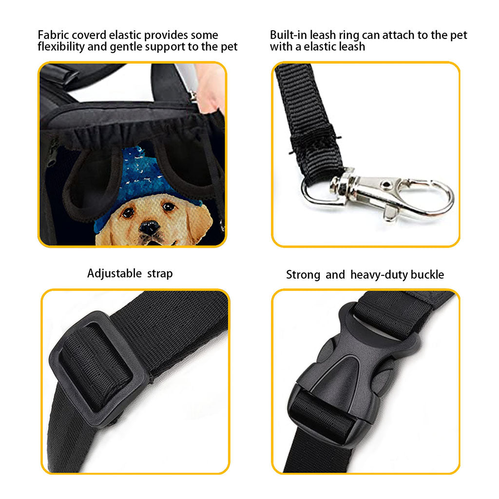 Blue White Marble Print Pet Carrier Backpack