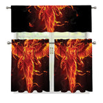 Phoenix Angel Print 3 Piece Kitchen Curtains