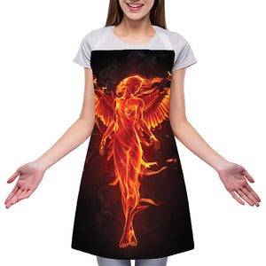 Phoenix Angel Print Adjustable Apron