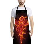 Phoenix Angel Print Bib Apron With Pocket