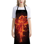 Phoenix Angel Print Bib Apron With Pocket
