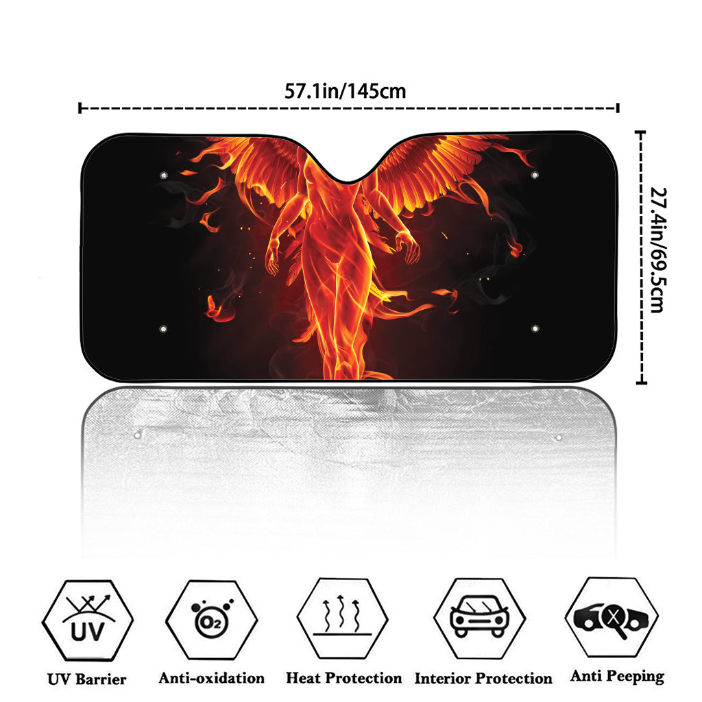 Phoenix Angel Print Car Windshield Sun Shade