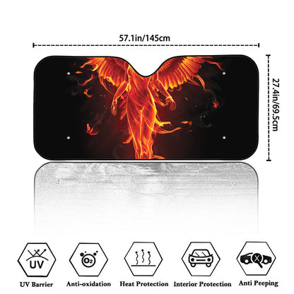 Phoenix Angel Print Car Windshield Sun Shade