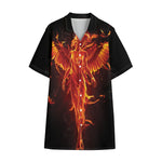 Phoenix Angel Print Cotton Hawaiian Shirt