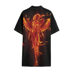 Phoenix Angel Print Cotton Hawaiian Shirt