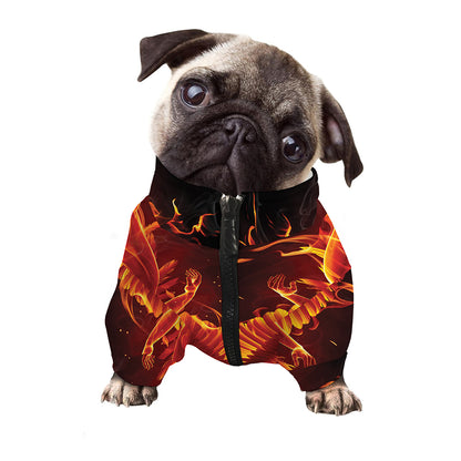 Phoenix Angel Print Dog Zip Up Jacket