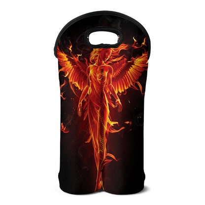 Phoenix Angel Print Double Neoprene Wine Tote