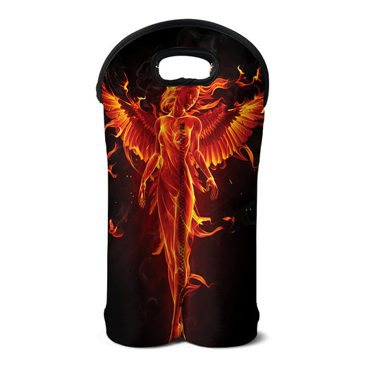 Phoenix Angel Print Double Neoprene Wine Tote