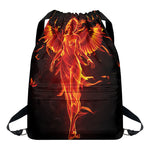 Phoenix Angel Print Drawstring Backpack