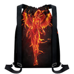 Phoenix Angel Print Drawstring Backpack