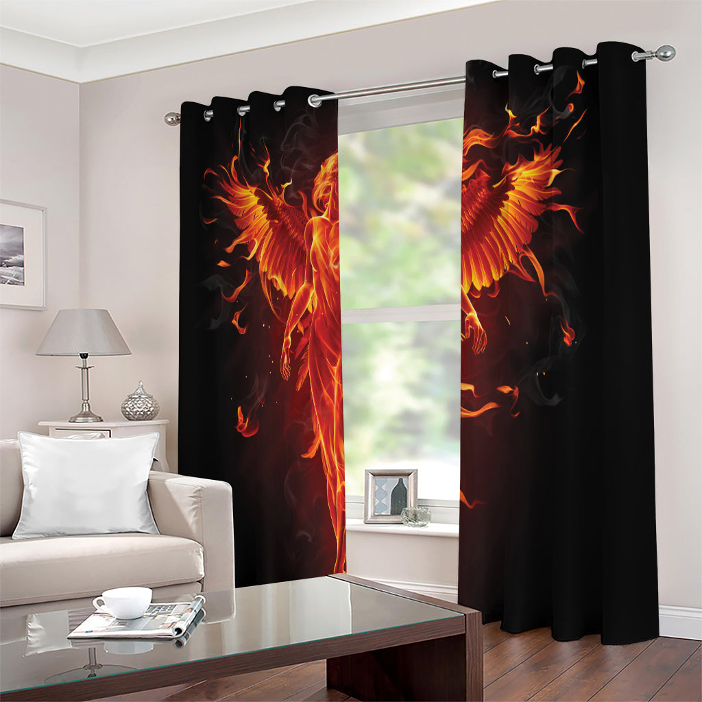 Phoenix Angel Print Extra Wide Grommet Curtains
