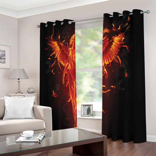 Phoenix Angel Print Extra Wide Grommet Curtains