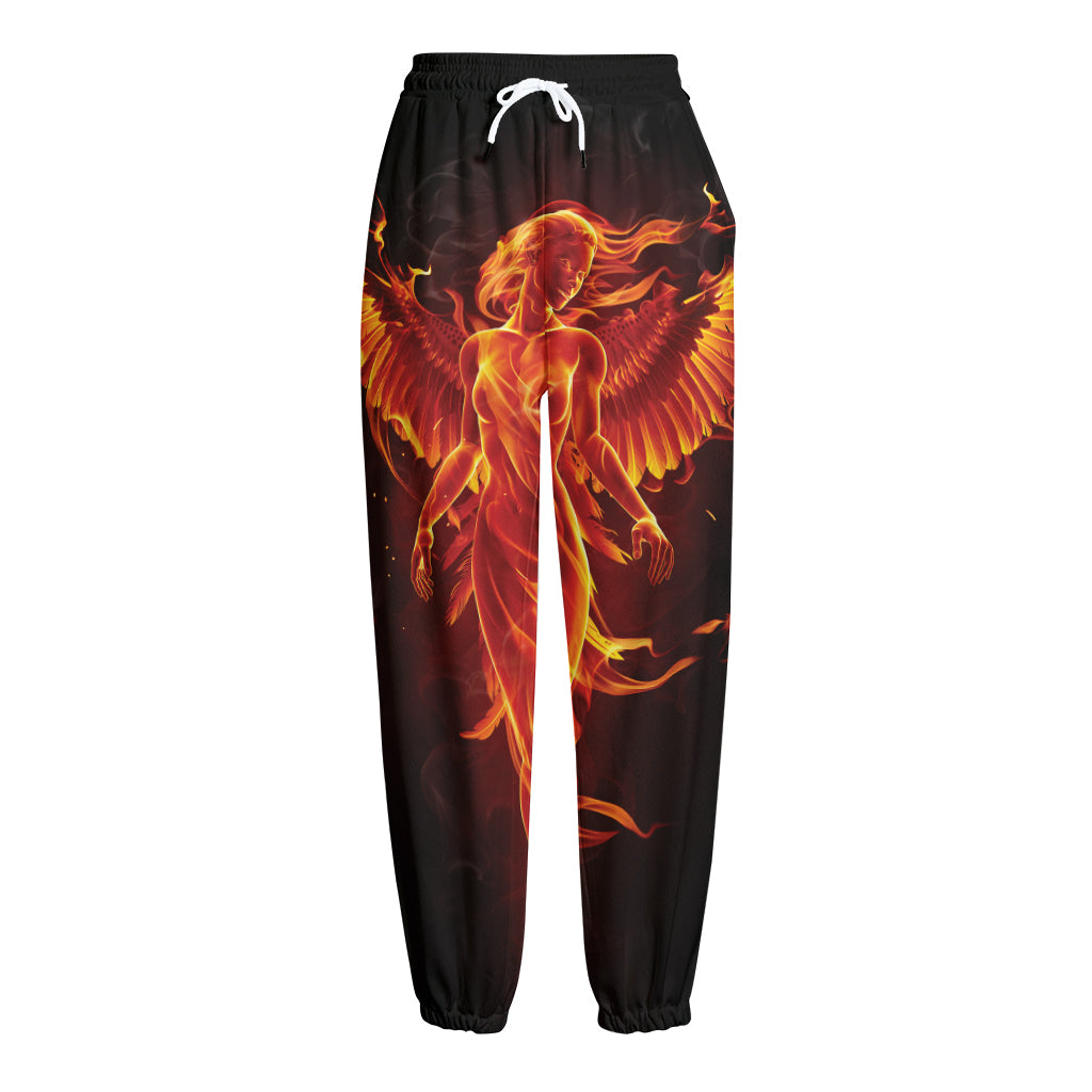 Phoenix Angel Print Fleece Lined Knit Pants