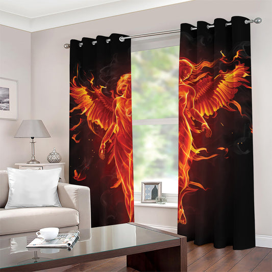 Phoenix Angel Print Grommet Curtains