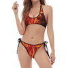 Phoenix Angel Print Halter Scoop Tie Side Bikini