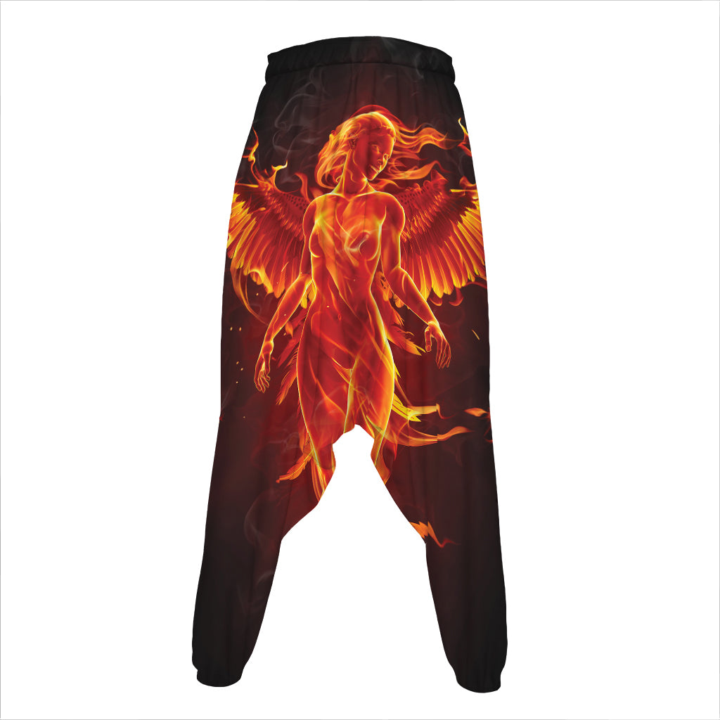 Phoenix Angel Print Hammer Pants