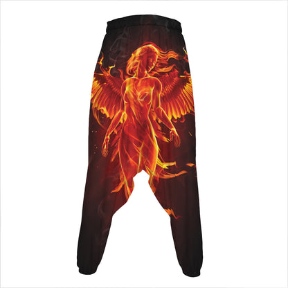 Phoenix Angel Print Hammer Pants