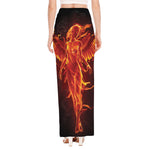 Phoenix Angel Print High Slit Maxi Skirt