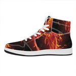 Phoenix Angel Print High Top Leather Sneakers