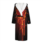 Phoenix Angel Print Hooded Bathrobe