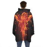 Phoenix Angel Print Hoodie Blanket