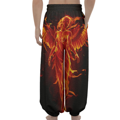Phoenix Angel Print Lantern Pants