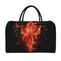 Phoenix Angel Print Leather Duffel Bag
