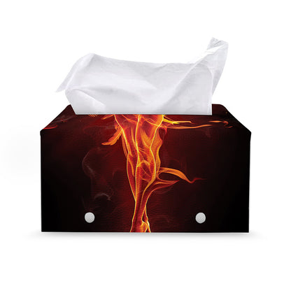 Phoenix Angel Print Leather Tissue Box Cover