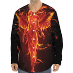 Phoenix Angel Print Long Sleeve Baseball Jersey