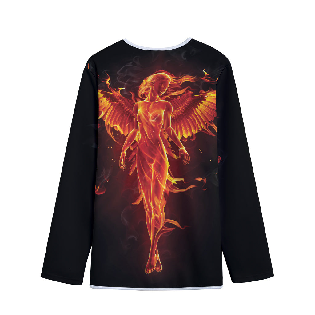 Phoenix Angel Print Long Sleeve Short Coat
