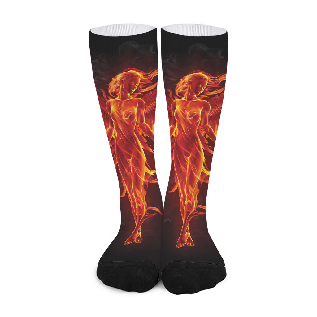 Phoenix Angel Print Long Socks