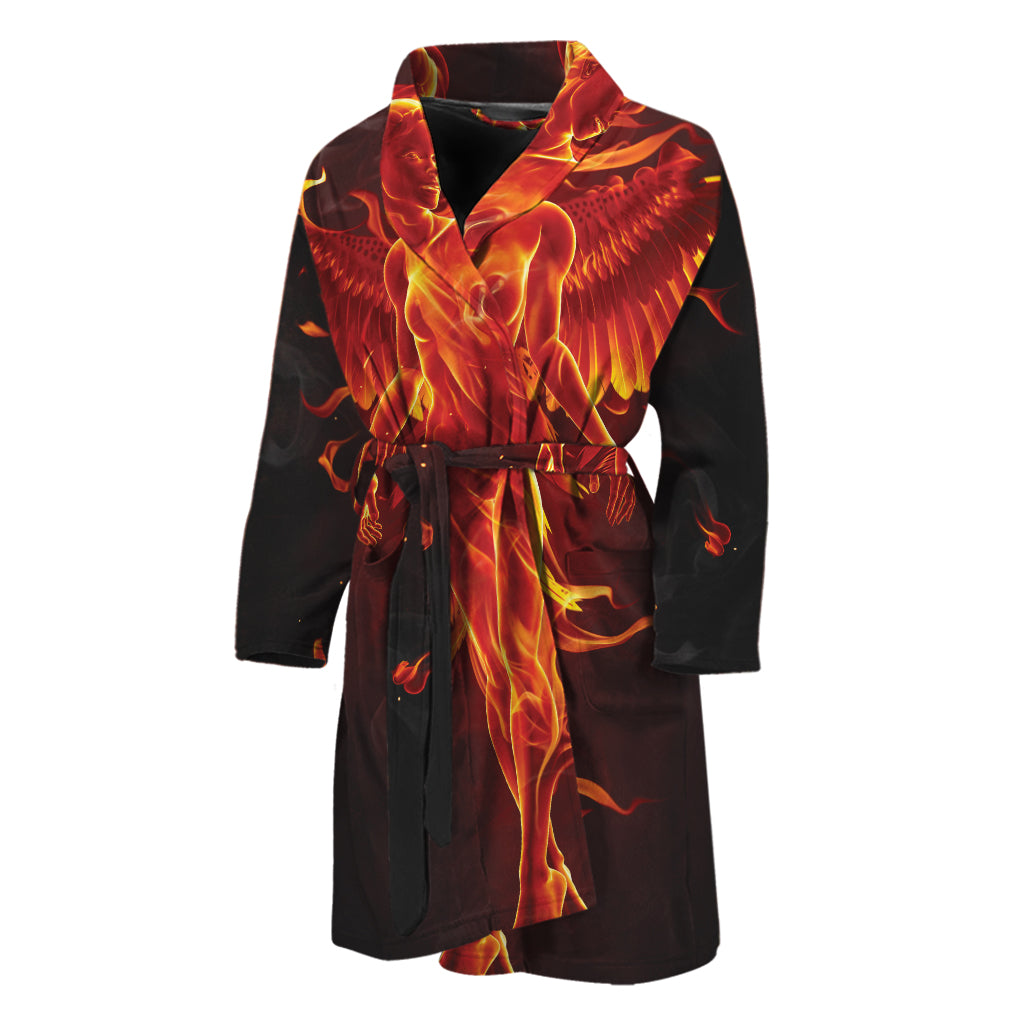 Phoenix Angel Print Men's Bathrobe
