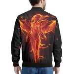 Phoenix Angel Print Men's Bomber Jacket