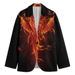 Phoenix Angel Print Men's Cotton Blazer