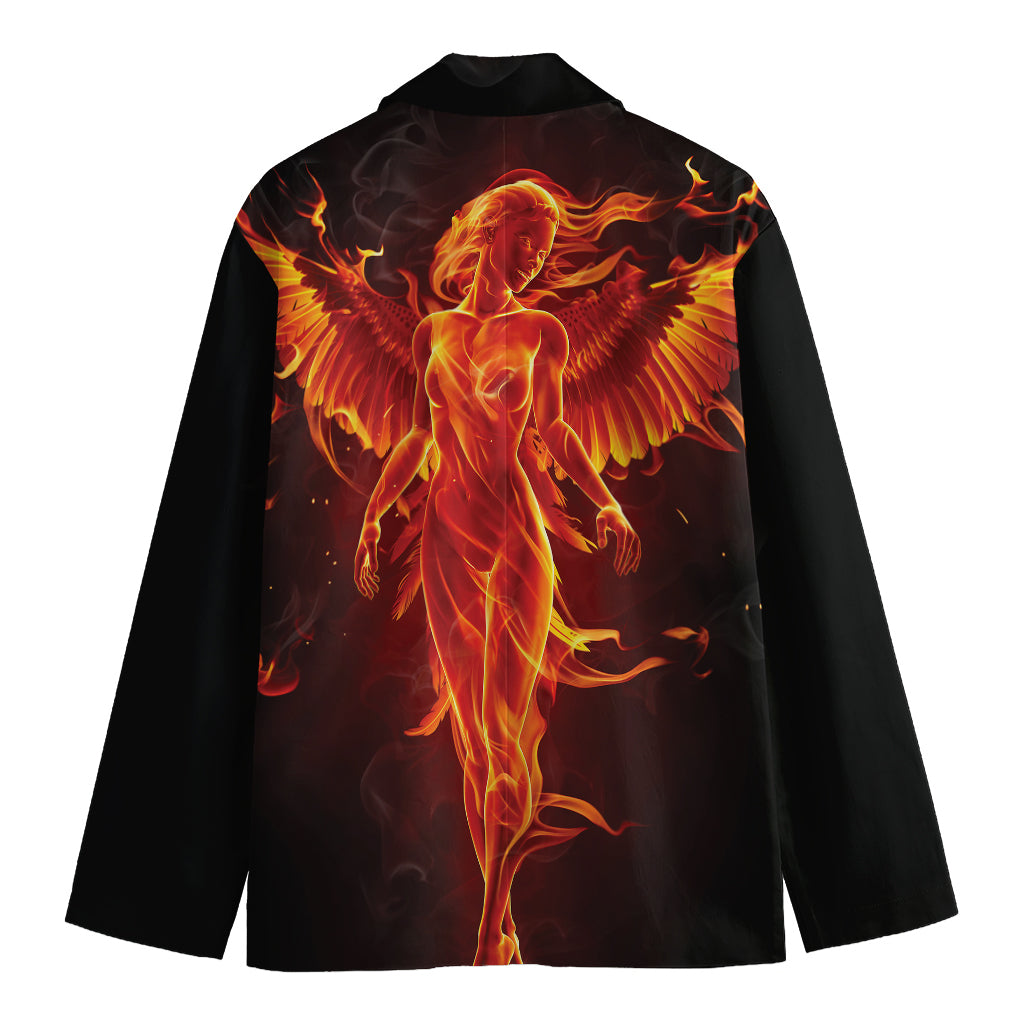 Phoenix Angel Print Men's Cotton Blazer