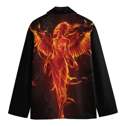 Phoenix Angel Print Men's Cotton Blazer