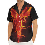 Phoenix Angel Print Men's Deep V-Neck Shirt