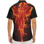 Phoenix Angel Print Men's Deep V-Neck Shirt