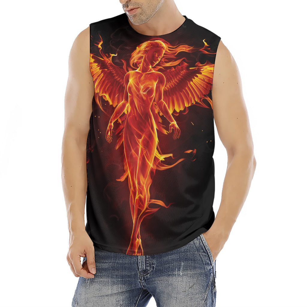 Phoenix Angel Print Men's Fitness Tank Top