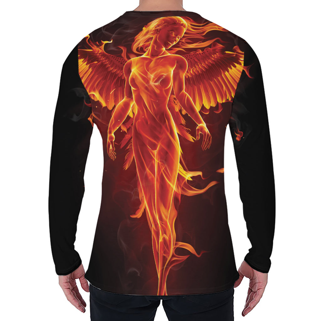 Phoenix Angel Print Men's Long Sleeve T-Shirt