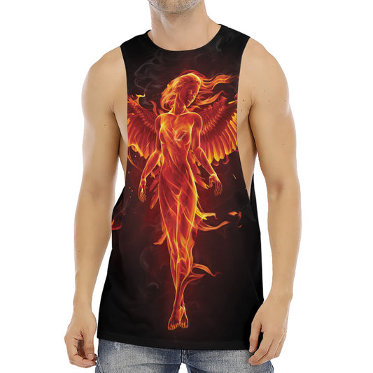 Phoenix Angel Print Men's Muscle Tank Top