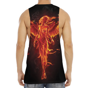 Phoenix Angel Print Men's Muscle Tank Top