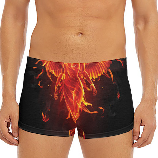 Phoenix Angel Print Men's Short Boxer Briefs