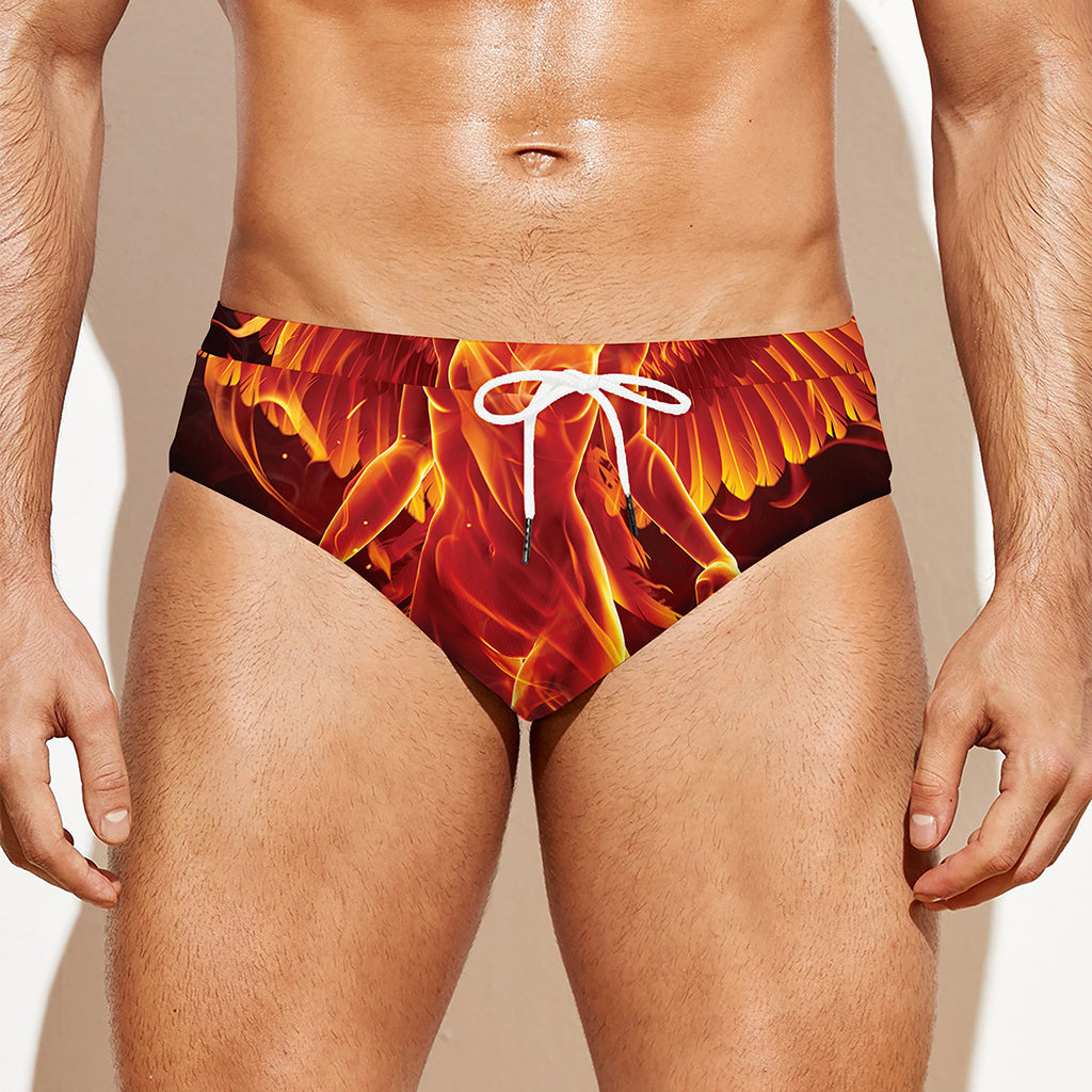 Phoenix Angel Print Men's Swim Briefs