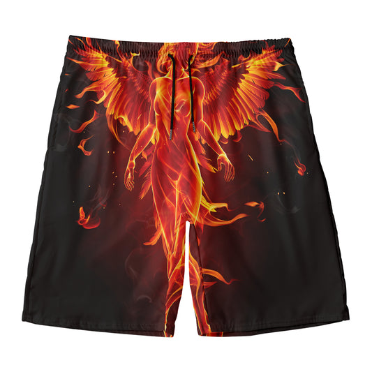 Phoenix Angel Print Men's Swim Trunks