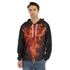 Phoenix Angel Print Men's Velvet Pullover Hoodie